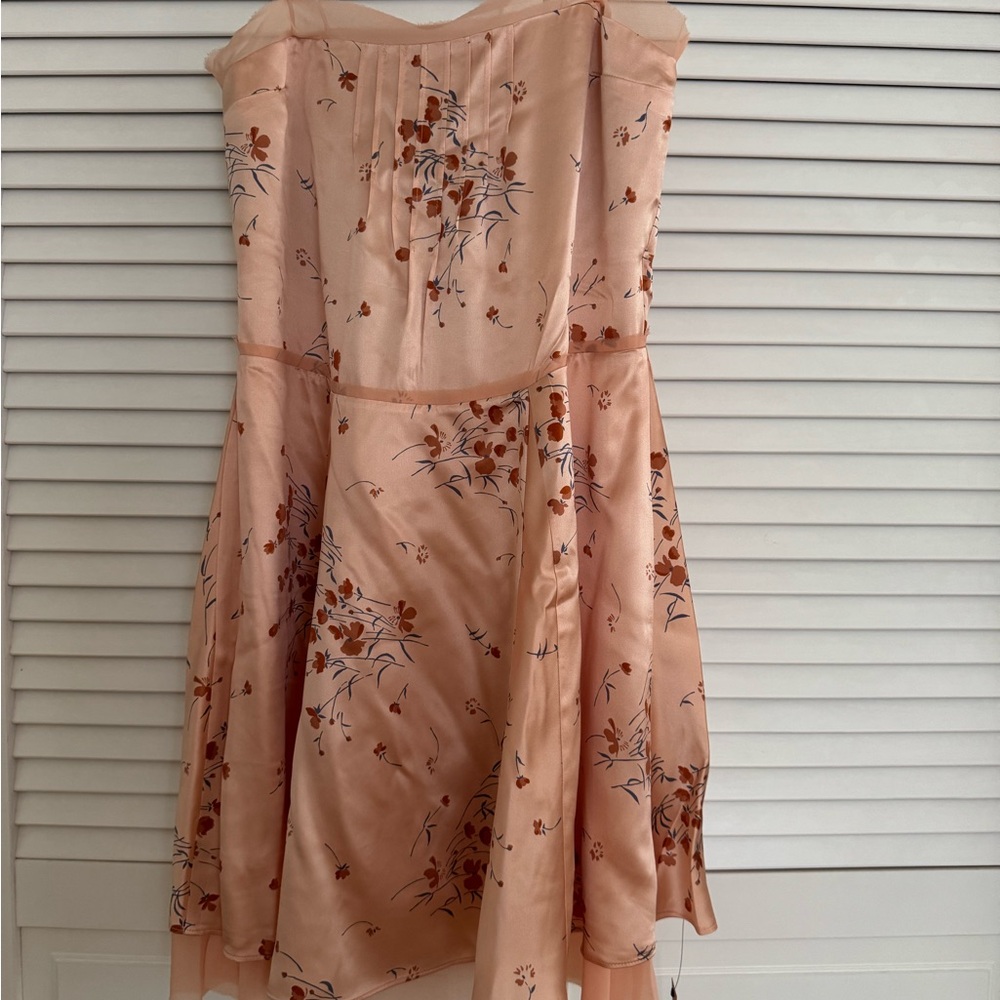 Reformation Peach Silk Floral Dress